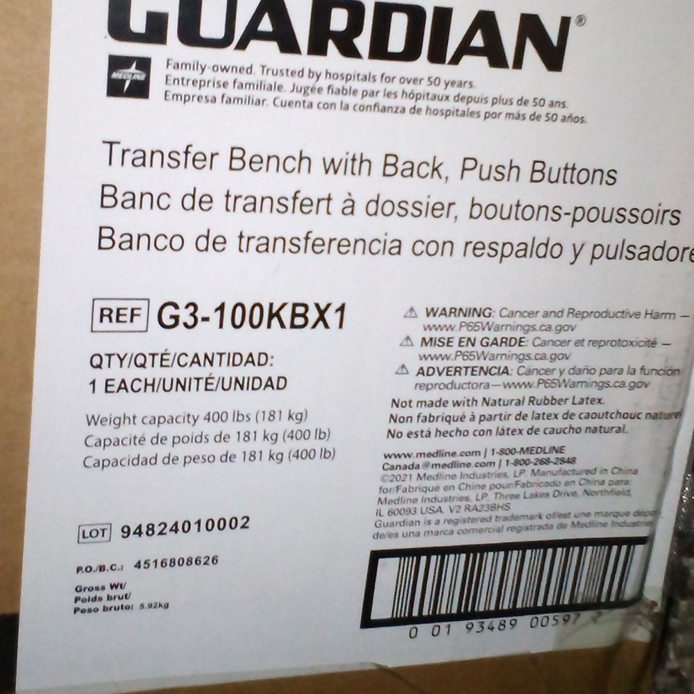 Guardian transfer bench